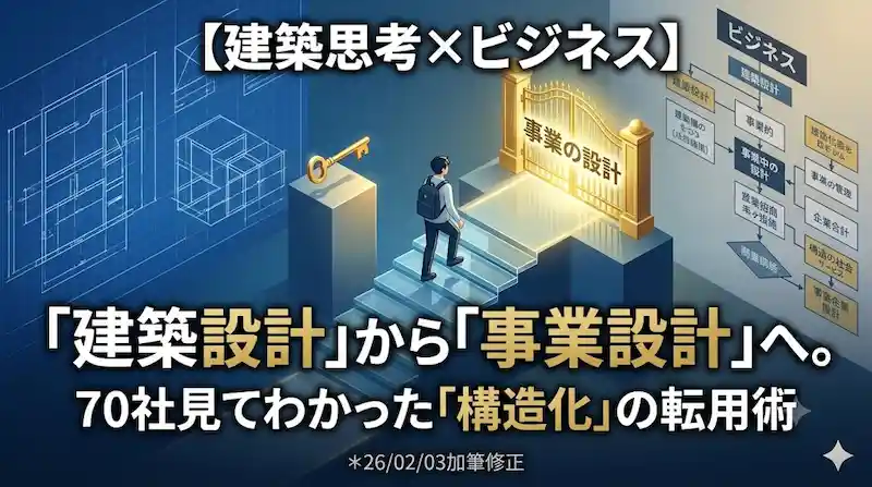 建築学科からビジネス職へ。70社の選考データから導き出した「事業の設計」という戦略のアイキャッチ画像