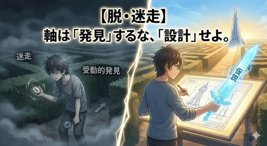就活軸の決め方｜「発見」より「設計」せよ。建築学生の仮説思考アプローチのアイキャッチ画像