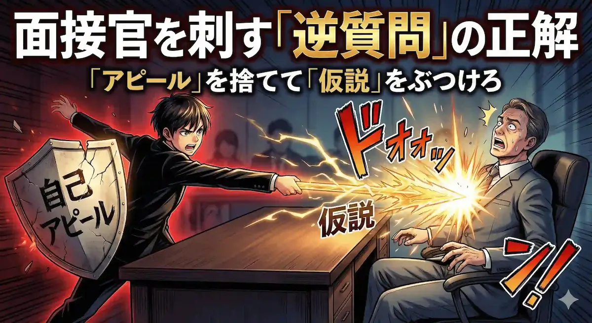 面接の「逆質問」例｜アピールより仮説をぶつけろ！内定を勝ち取る質問集のアイキャッチ画像