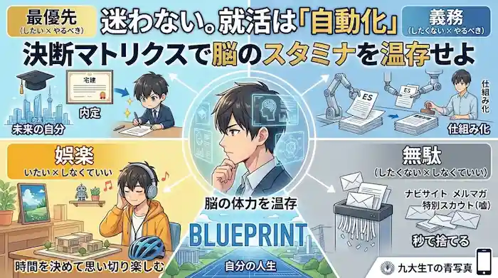 【思考の省エネ化】ウィルパワーを温存せよ。ナビサイトの情報の波から「自分の決断」を取り戻す仕組み作り【ハック #07】のアイキャッチ