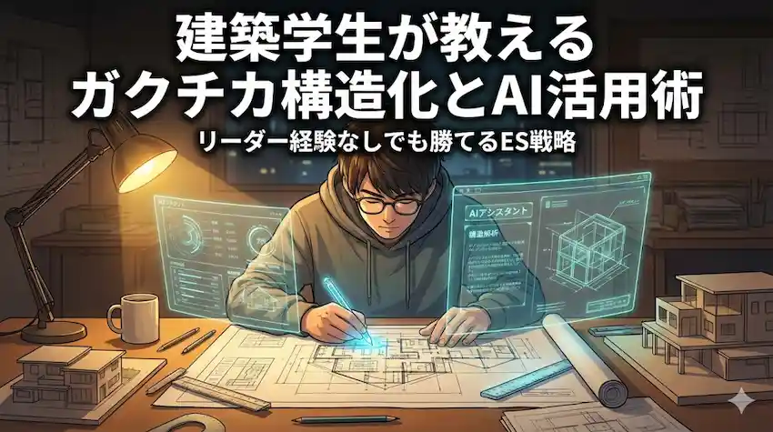 リーダー経験なしのES戦略｜建築学生が教えるガクチカの構造化とAI活用術のアイキャッチ画像