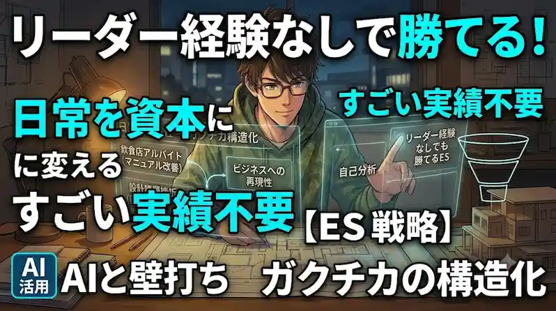 【経験の構造化】すごい実績はいらない。「ないものねだり」を捨てて、等身大の自分を資本に変えるES戦略【ハック #03】のアイキャッチ