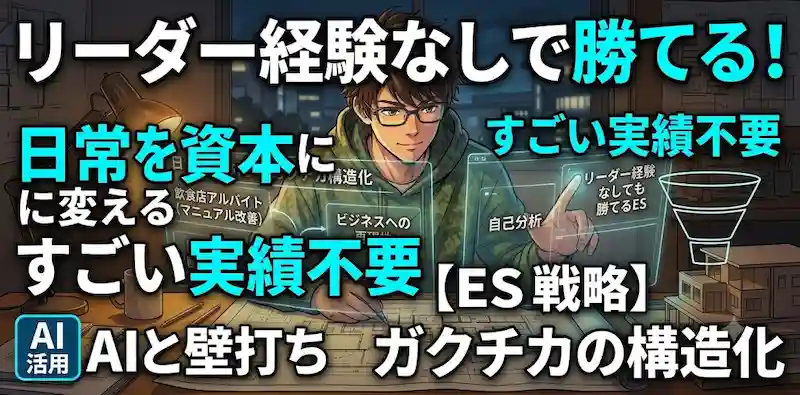 【経験の構造化】すごい実績はいらない。「ないものねだり」を捨てて、等身大の自分を資本に変えるES戦略【ハック #03】のアイキャッチ