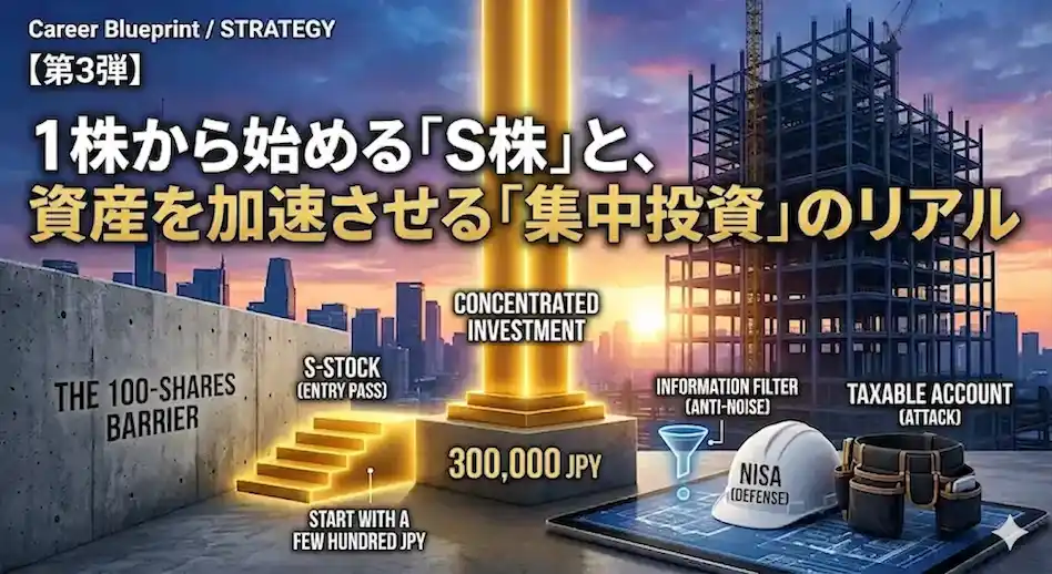 資金不足を言い訳にしない。1株から始める「S株」と、資産を加速させる「集中投資」のリアル【第3弾】のアイキャッチ画像